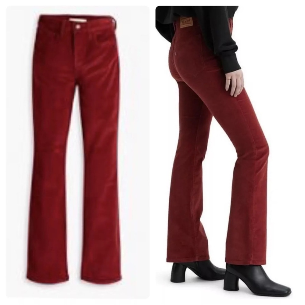 Levi's Women's 725 High Rise Bootcut Jeans, Red Corduroy Scarlet wore once 29x30